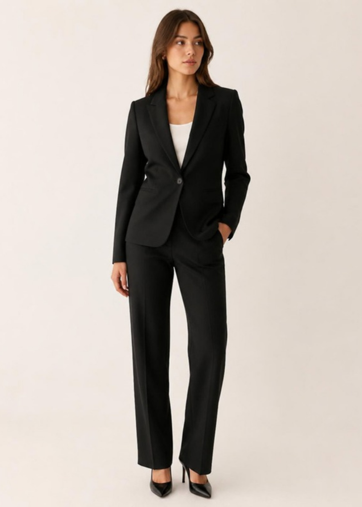 Blazer manga larga (L, Negro)