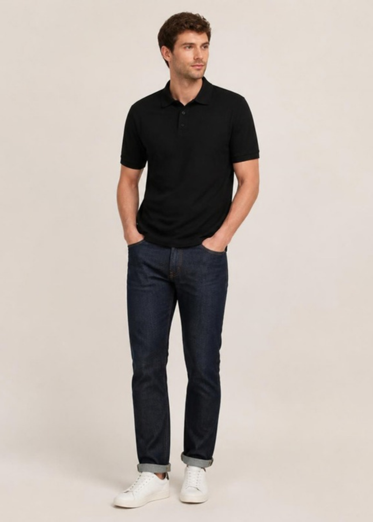 [JARED-29NGR] Camsta Polo Cab S-Xl Blc/Ngr (Negro)