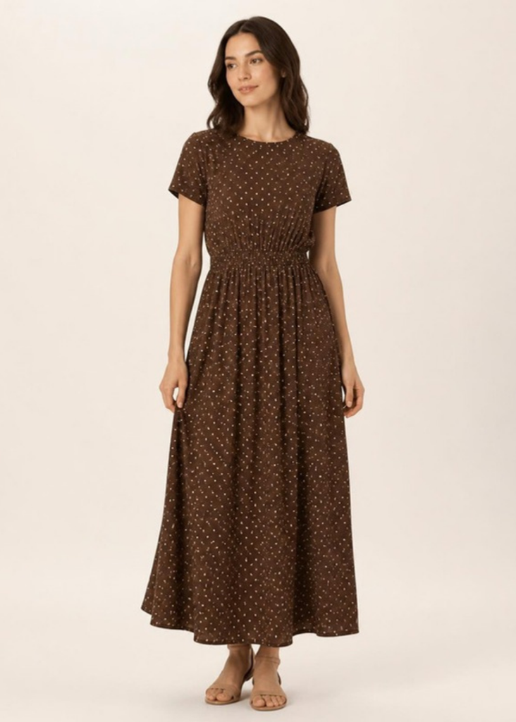 [MARIA-69C] Vestido largo de puntos