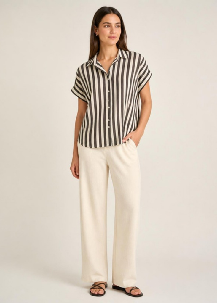 [ESTER-78C] Blusa de rayas con cuello
