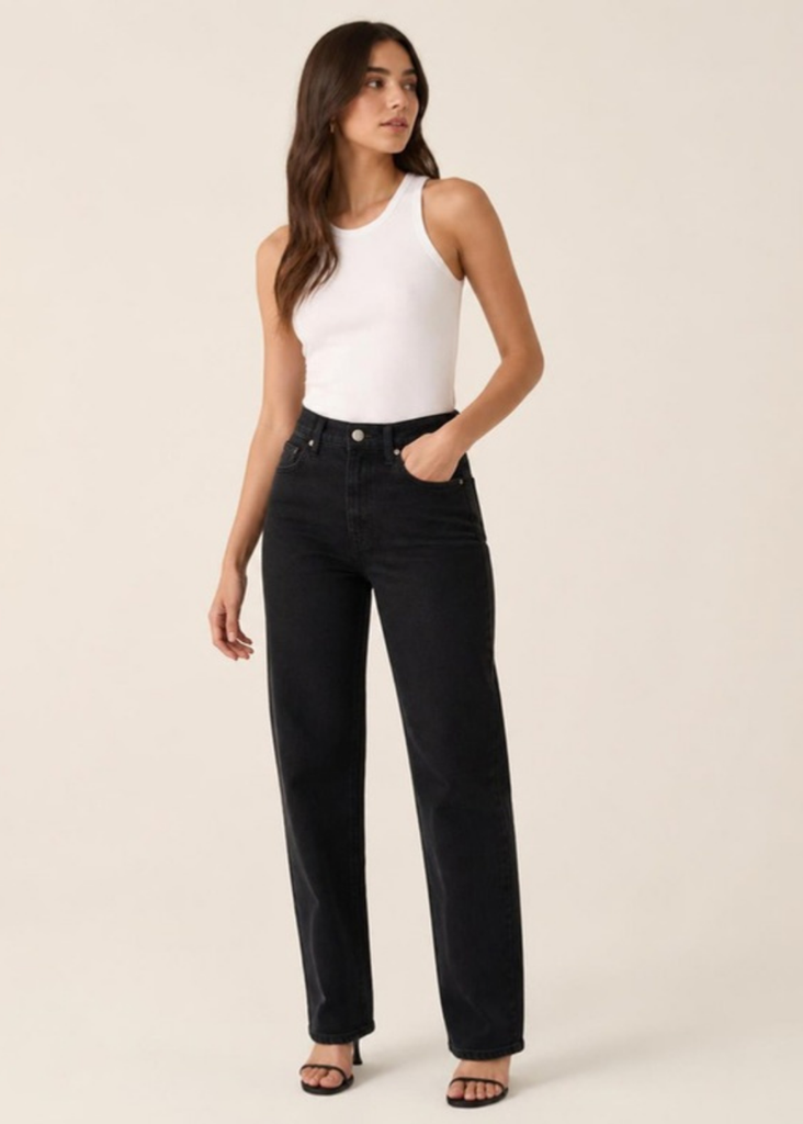 [SELENA-77C] Jeans negro corte recto